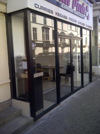 Black aluminium shop front